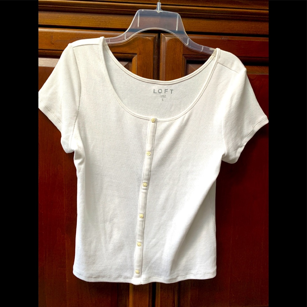 Loft white short top